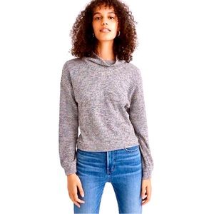 Madewell Textured Turtleneck Top in Rainbow Rib